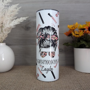 Cosmetology Life Tumbler Can Be Personalized, Makeup Artist, Cosmetologist, 20oz Cosmetology Drinkware With Reusable Straw, Makeup Tumbler