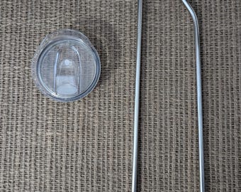 Plastic Replacement Lid for 20oz and 15oz Skinny Straight Tumblers, Spill Proof Lid With Slide Closure, Metal Straws