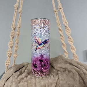 Hummingbird Tumbler - Can Be Personalized, Beautiful Hummingbird and Floral Design Tumbler, Great Gift For Nature Lovers, 20oz tumbler