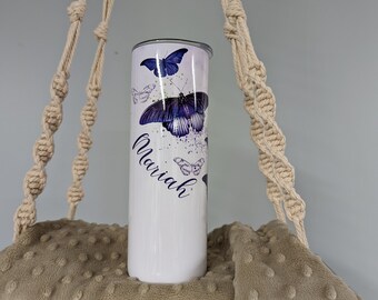 Butterfly Tumbler, Butterfly Design, Custom Tumbler, Butterfly print, Personalized Tumbler, Sublimated Tumbler, 20oz tumbler, Butterflies