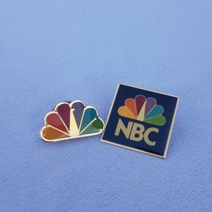 2 Vintage NBC Logo Enamel Pins. San Diego Imprinted Products, 1993.