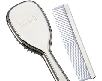 Personalized Baby Girl Christening gift Engraved baby Comb and Hair brush set Personalized New Baby Girl gift set Baby Shower Gift 023005
