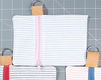 CLEARANCE DISCOUNTED Striped Vertical Zipper Pouch