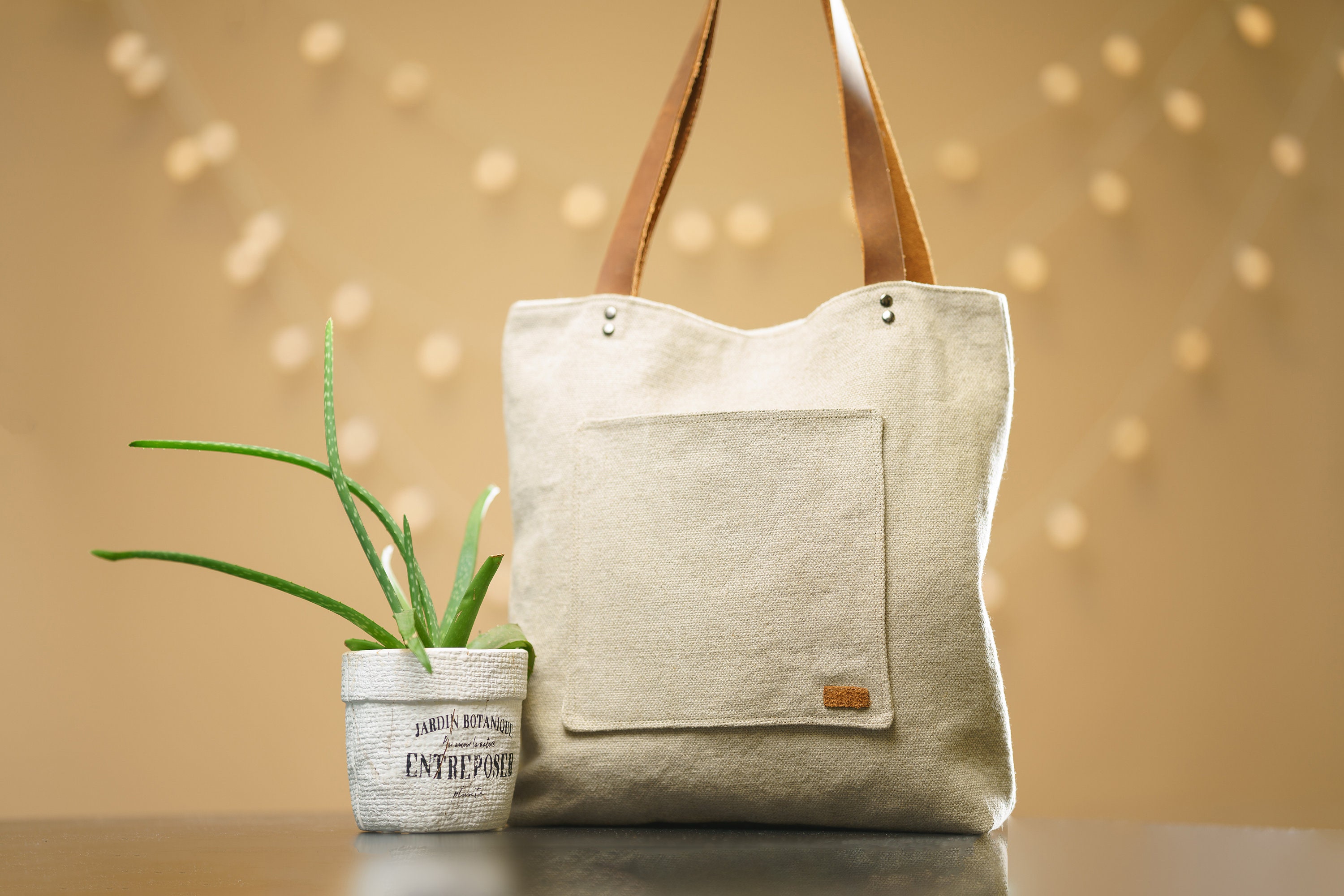 Hemp Canvas Tote Bag in Natural Etsy