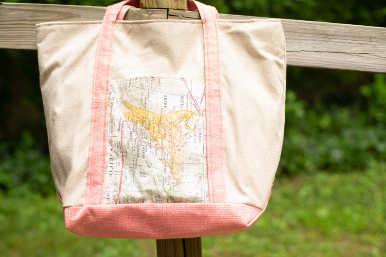 Map Print Tote Bag Extra Large