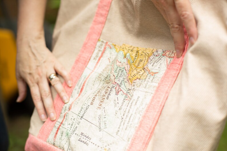 Map Print Tote Bag Extra Large