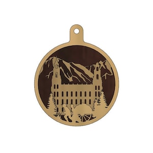 Manti, Utah Temple Christmas Multi-Layer Ornament - Wood