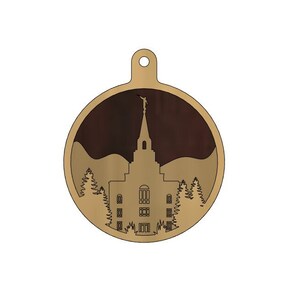 Kansas City, MO Temple Christmas Multi-Layer Ornament - Wood