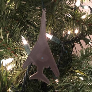 B-1 Shape Tree Ornament - Plastic (White) (Laser Cut Acrylic)