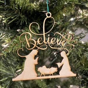 Nativity 111 Shape - Tree Ornament - Wood