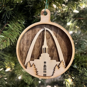 St. Louis Temple Christmas Multi-Layer Ornament - Wood