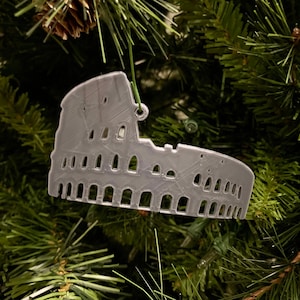 Colosseum Shape Tree Ornament - Plastic (Gray) (Laser Cut Acrylic)