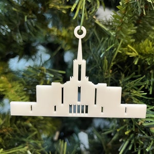 Jordan River, UT Temple Shape Tree Ornament - Plastic (White) (Laser Cut Acrylic)