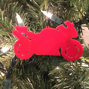 Motorcycle Shape Tree Ornament - Plastic (Laser Cut Acrylic)
