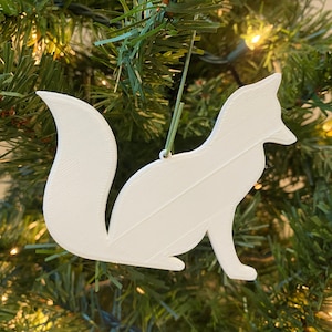 Fox 102 Ornament - Plastic (White) (Laser Cut Acrylic)