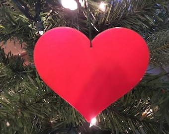 Heart 101 Shape Tree Ornament - Plastic (Red) (Laser Cut Acrylic)