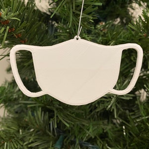 Face Mask 103 Ornament - Plastic (White) (Laser Cut Acrylic)