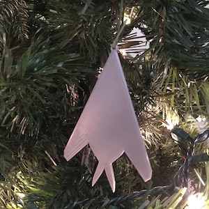 F-117 Shape Tree Ornament - Plastic (Gray) (Laser Cut Acrylic)