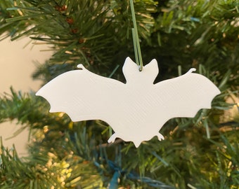 Bat Shape Ornament - Plastic (White) (Laser Cut Acrylic)