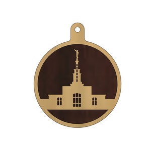 Columbia River, WA Temple Christmas Ornament - Wood