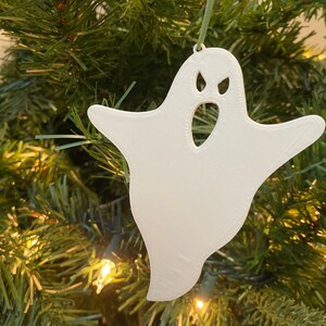 Ghost 102 Ornament - Plastic (White) (Laser Cut Acrylic)