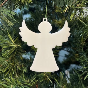 Ornement en forme d'ange 103 - Plastique (blanc) (acrylique découpé au laser)