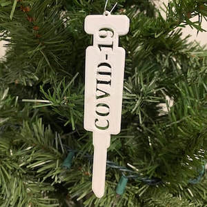 Syringe 102 Ornament - Plastic (White) (Laser Cut Acrylic)