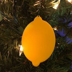 Lemon Shape Tree Ornament - Plastic (Yellow) (Laser Cut Acrylic)