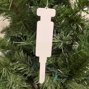 Syringe 101 Ornament - Plastic (White) (Laser Cut Acrylic)