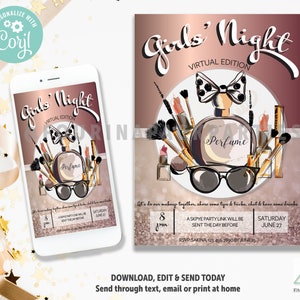 Girls Night Invite, Glamour & Makeup