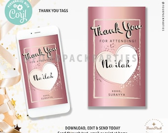 Girls Night In Thank You Tags Digital or Print