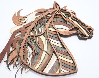 Wall Decoration Horse Stallion Layer Wood Art Mandala 3D Art Multilayer Art Home Decor