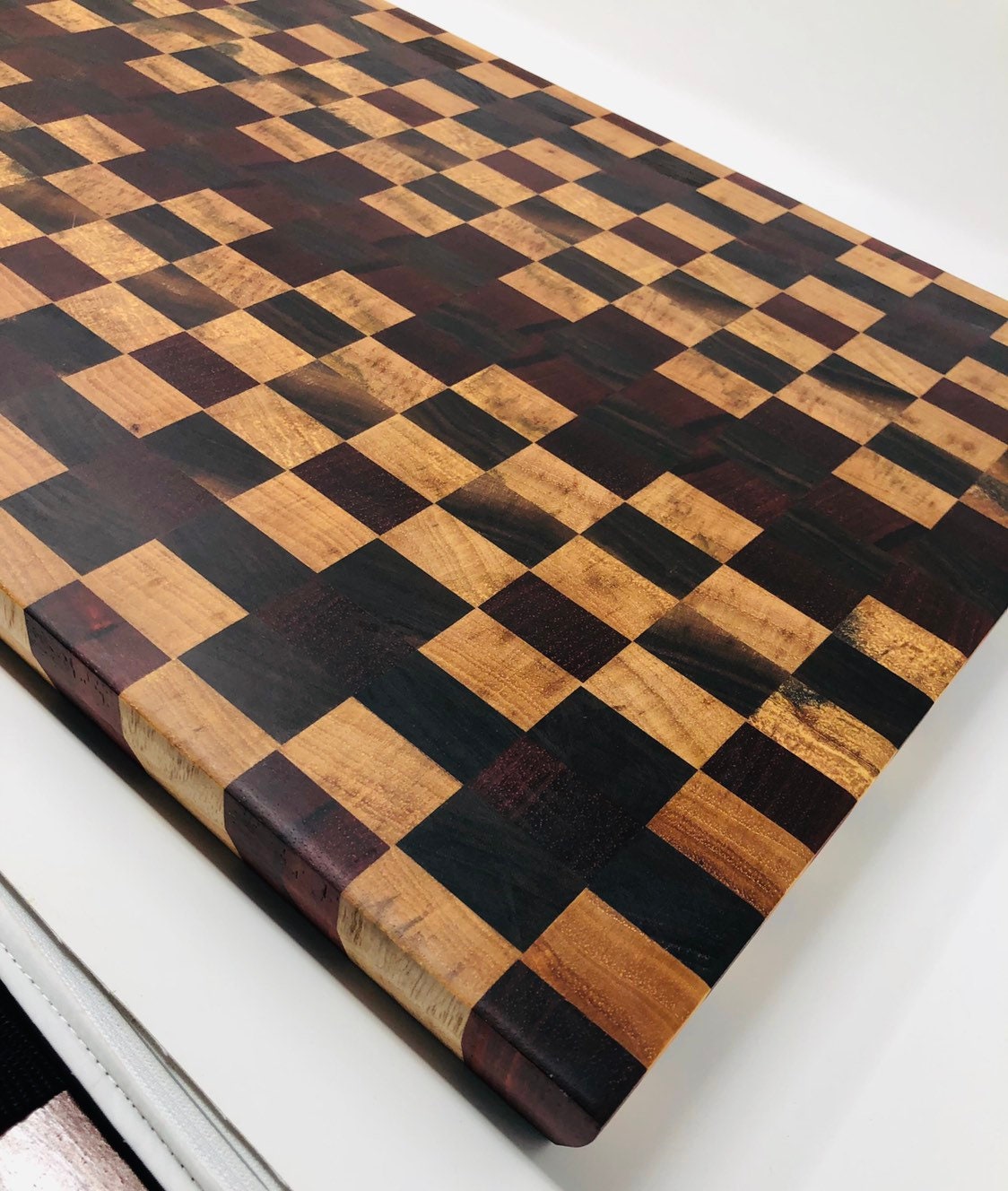 Exquisite Extra Large End Grain Spalted Pecan Padauk And Walnut