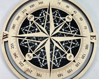 Wall Decoration Compass Layer Wood Art Mandala 3D Art Multilayer Wood Home Decor