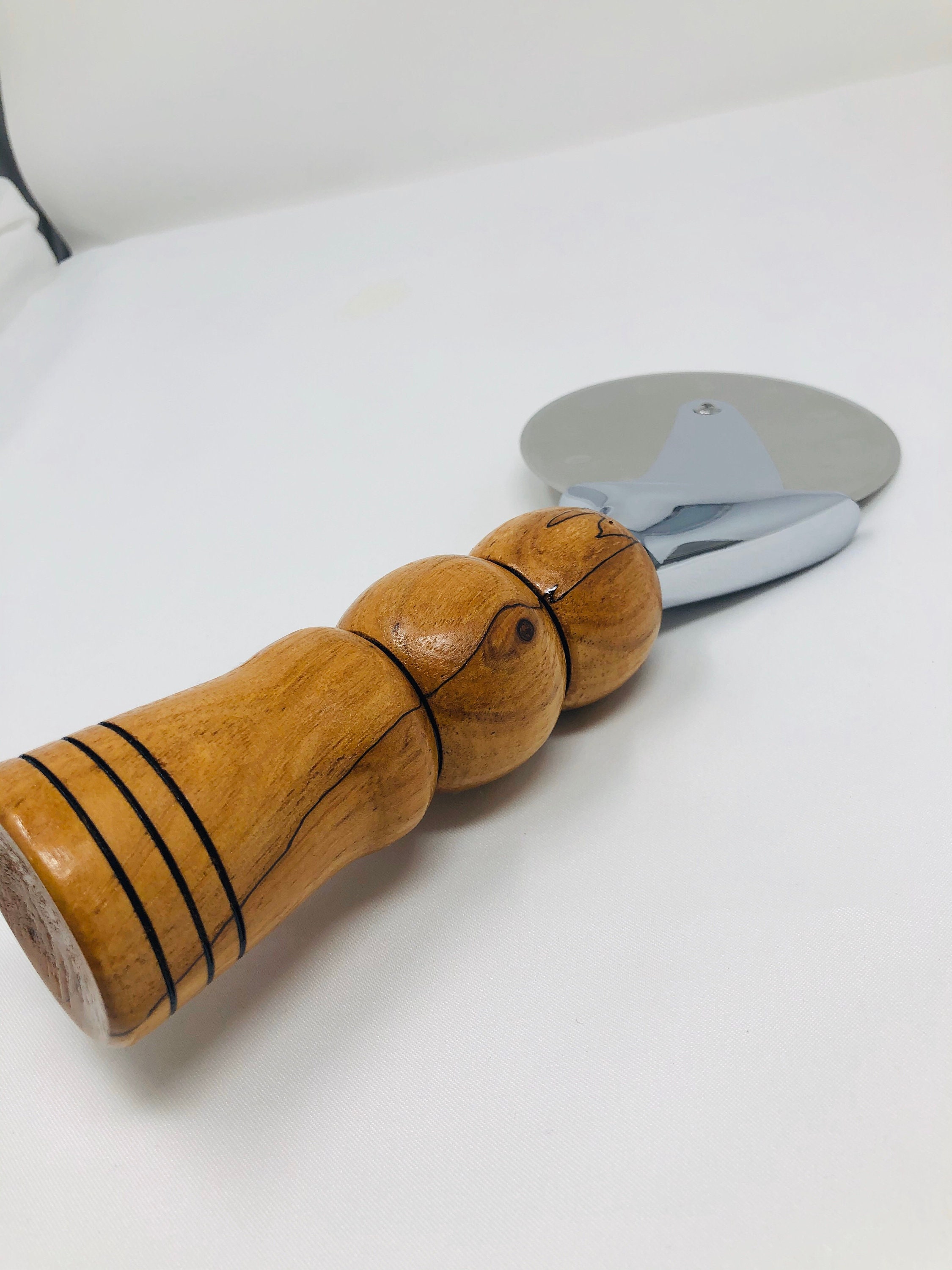 Pizza Slicer Exquisite Handmade Spalted Pecan handle and Etsy