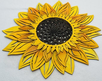 Wall Decor Mandala 3D Art Multilayer Florescent sunflower