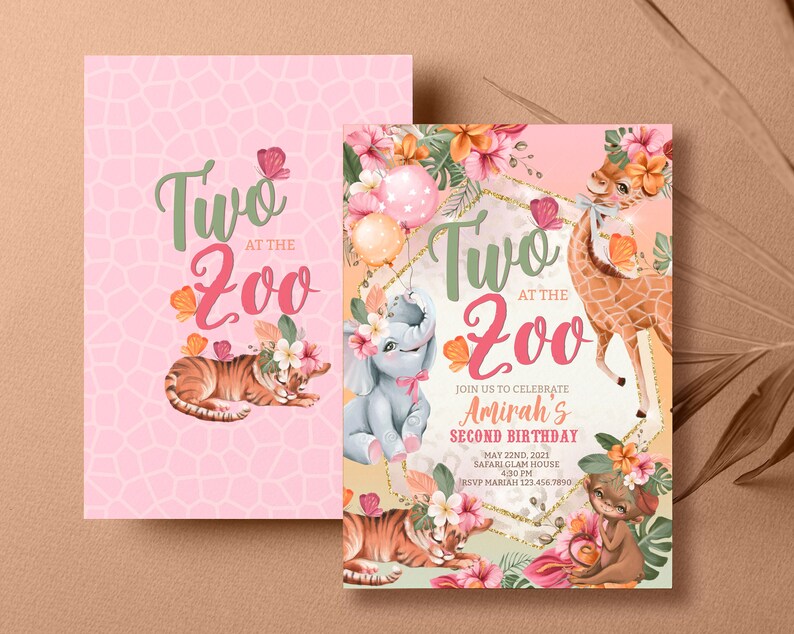 SAFARI BIRTHDAY INVITATION Safari Editable Template Etsy