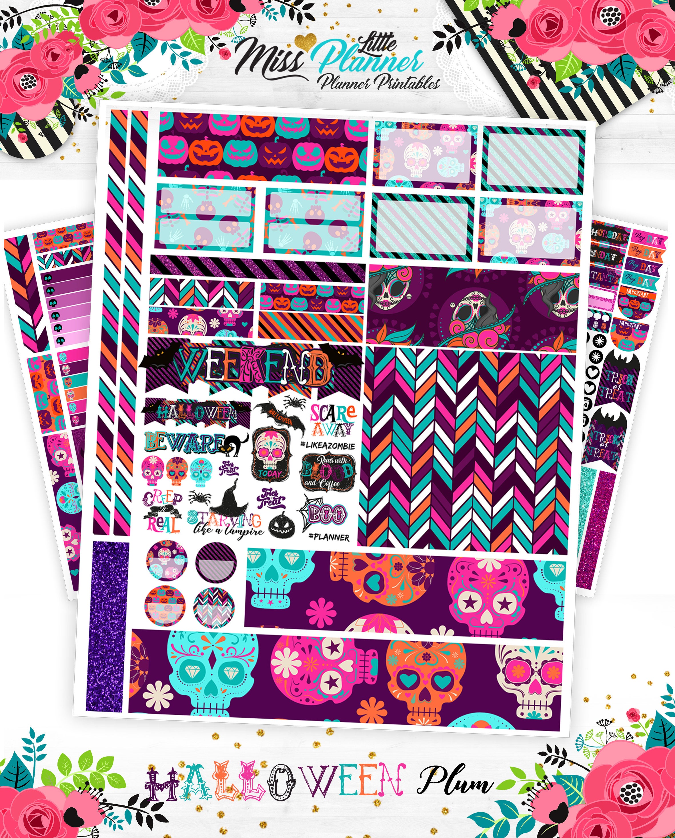 halloween planner stickers weekly printable planner kit etsy