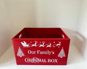 Red Large Our Family’s Christmas box readymade