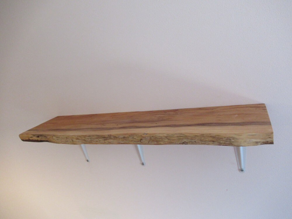 Live Edge Yew rustic solid wood 4ft Shelf floating shelf Etsy