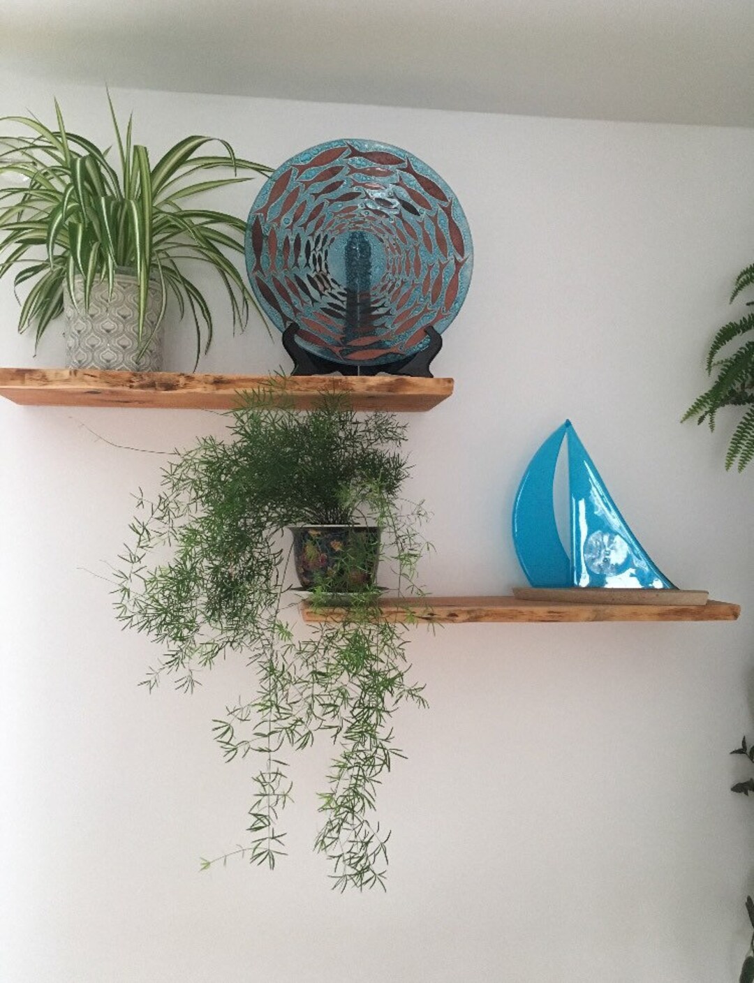 Live Edge Yew Rustic Solid Wood Shelf Floating Shelf Etsy UK