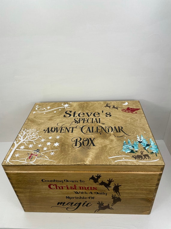 Large Advent Calendar Christmas Box Lidded Box - Etsy