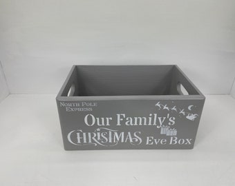Grey Small Christmas Box  or Christmas Eve Box Christmas Hamper Box