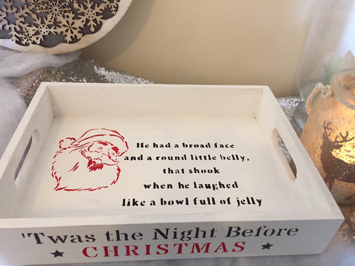 Treats for Santa Christmas Eve Tray Santa Tray Tray for Santa Etsy