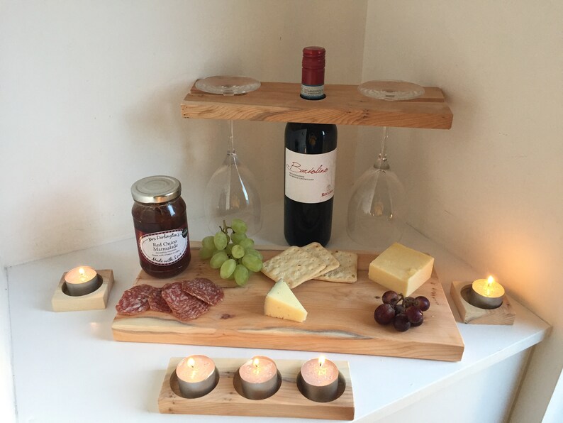 Wine Butler with Charcuterie Board wine display over bottle Etsy