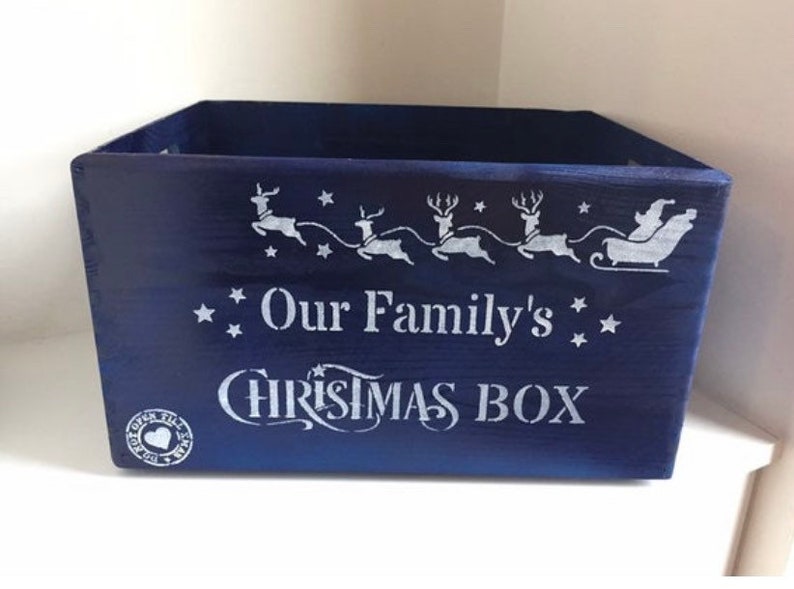 Royal Blue Large Christmas Eve or Christmas box image 8