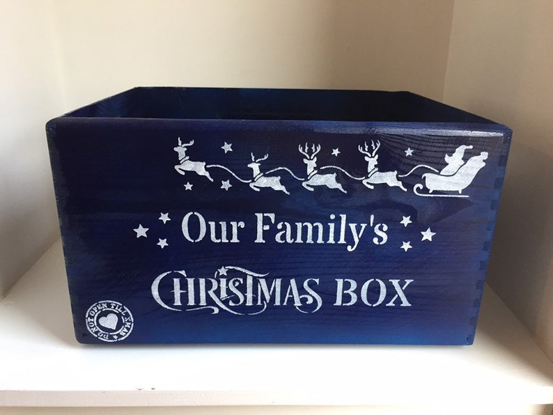 Royal Blue Large Christmas Eve or Christmas box image 5