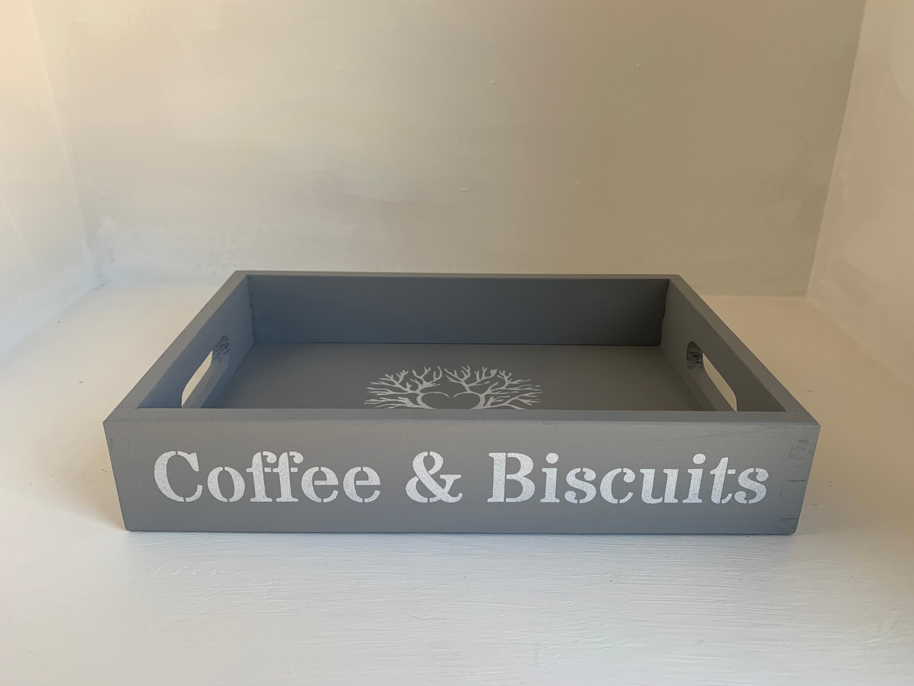 Coffee and Biscuits Decorative Tray Bespoke Shabby Chic Wooden Etsy