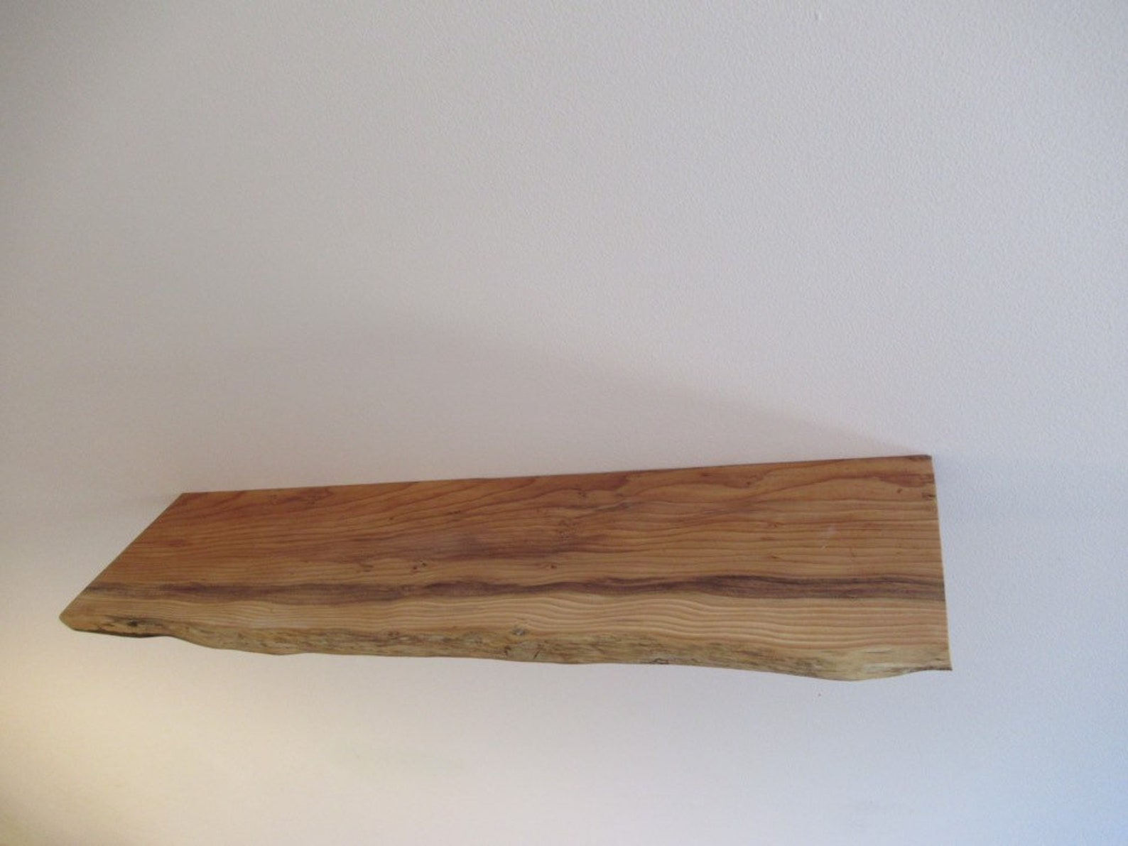 Live Edge Yew rustic solid wood 4ft Shelf floating shelf Etsy
