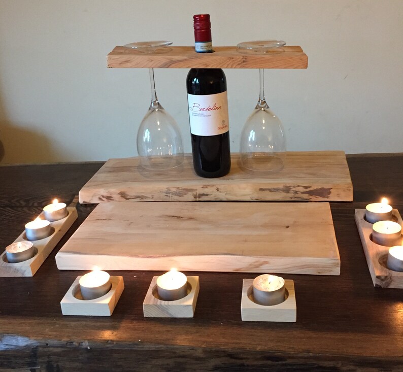 Wine Butler with Charcuterie Board wine display over bottle Etsy